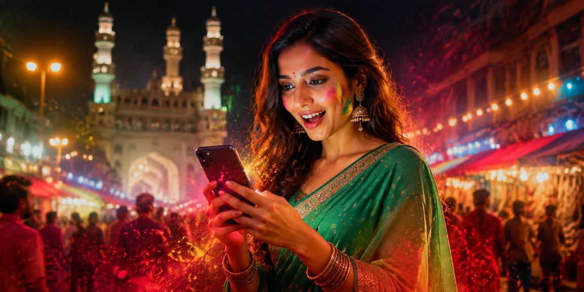 Hyderabad VIP player engaged in mobile casino games at alto800 near Charminar